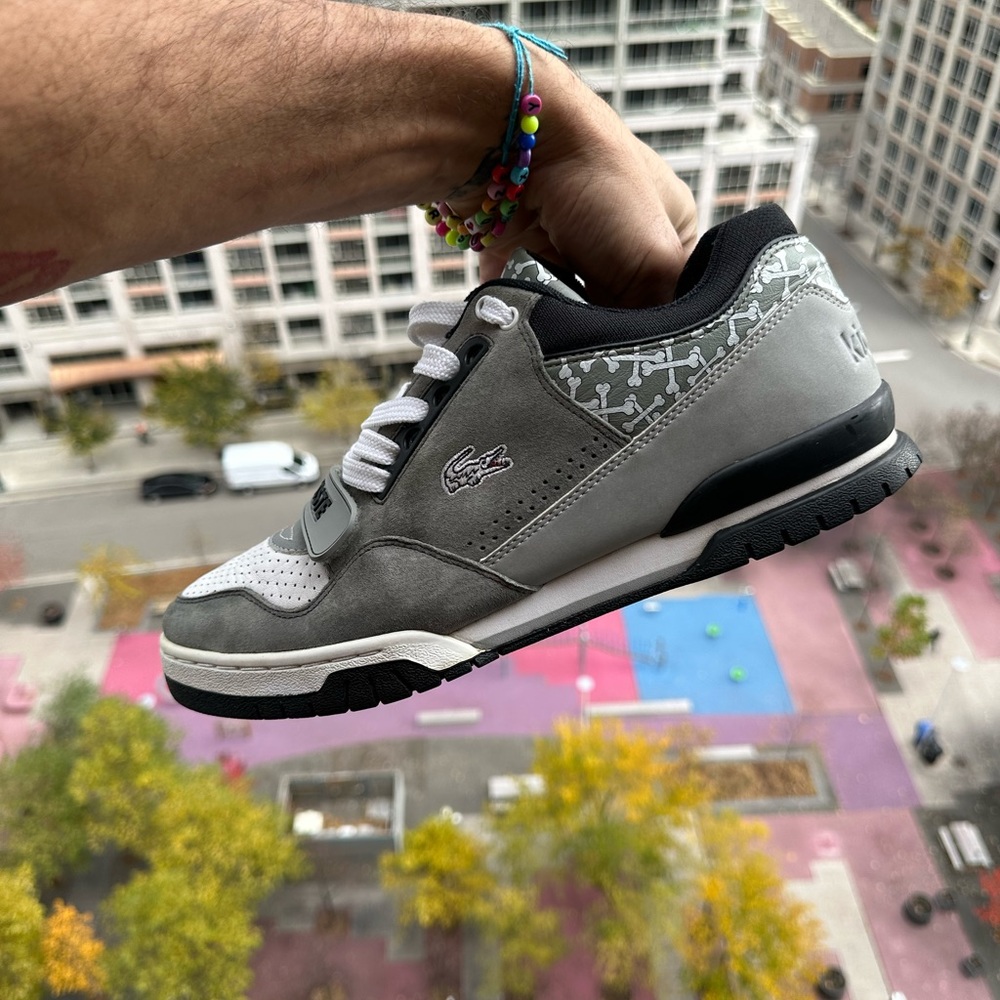 Lacoste Men's Grey Suede Low-Top Sneakers - Picture 5 of 8